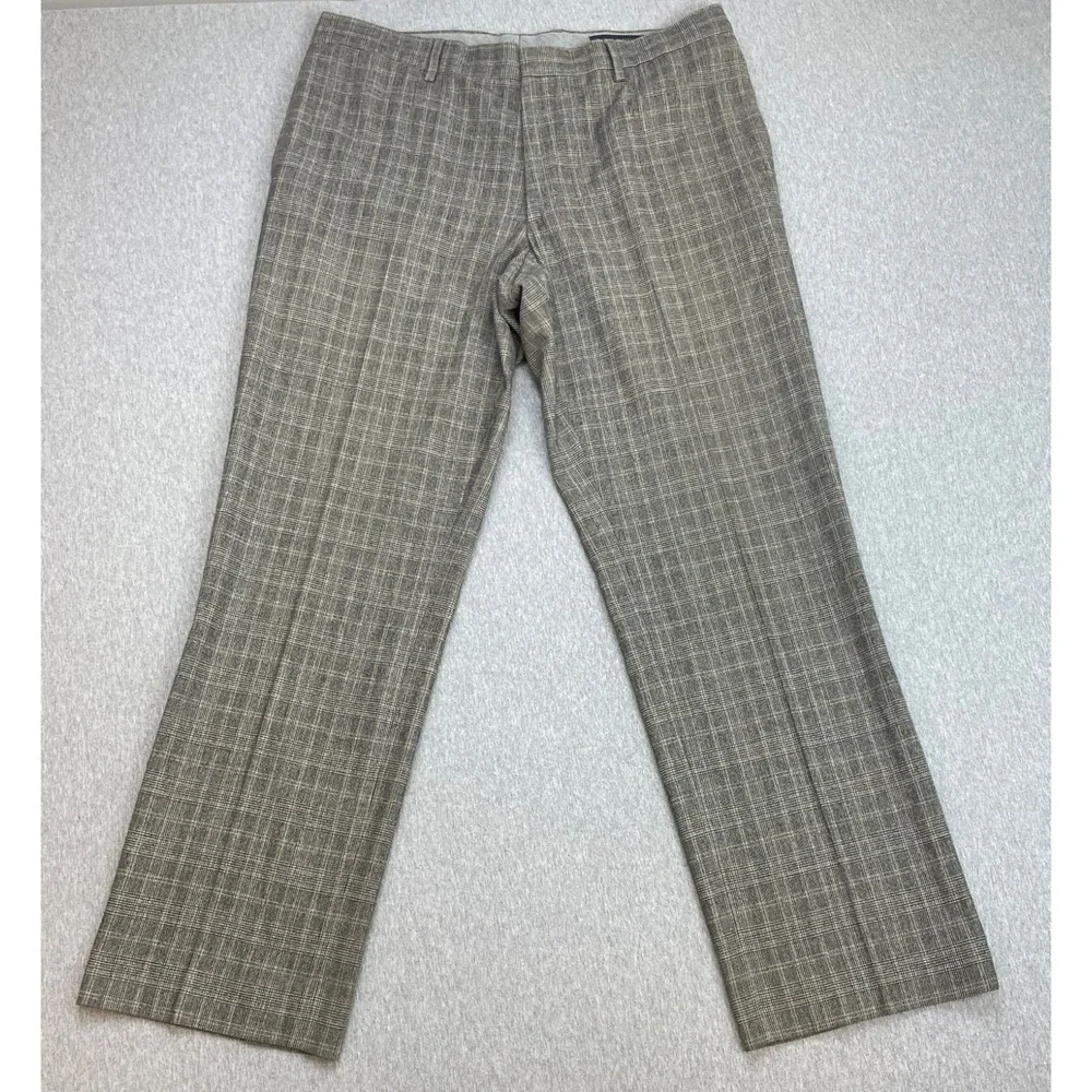 Banana Republic Pants Mens 34 x 32 Plaid Wool Blend Stretch Classic Fit Straight